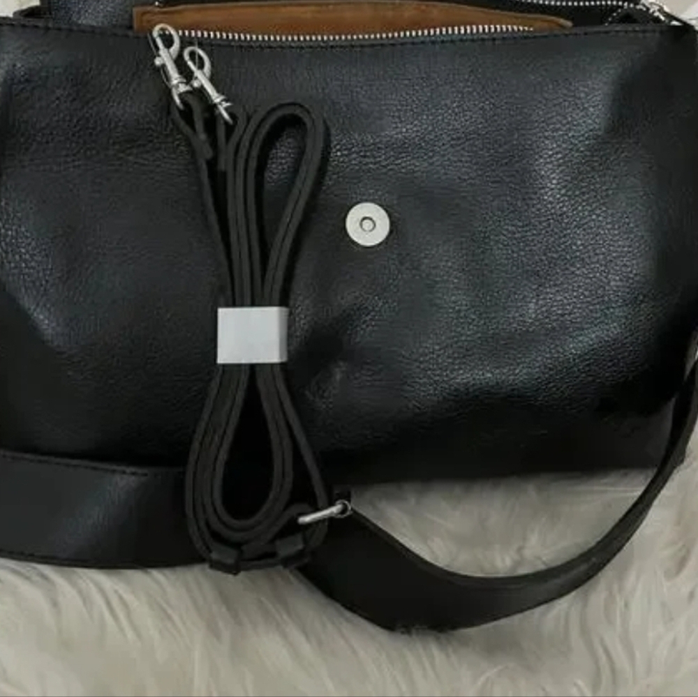 Black & White Zebra Print PATRICIA NASH SATCHEL W/STRAP - Picture 4 of 5